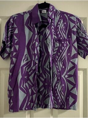 Missing Polynesia- Kids' Purple Button-Down Shirt